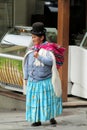 Woman in traditional Quechua clothes