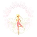 Woman in a traditional yoga pose - artistic banner