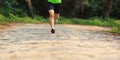 Woman trail runner legs running in forest Royalty Free Stock Photo