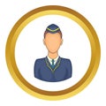 Woman train conductor icon