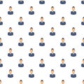 Woman train conductor pattern, cartoon style