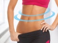 Woman trained abs Royalty Free Stock Photo