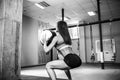 Woman training with functional gymnastic in the gym Royalty Free Stock Photo