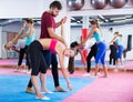 Woman training self-defence moves Royalty Free Stock Photo