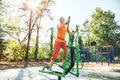 Woman training for sport.