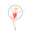 Woman trapeze artist flat icon