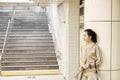 woman travel in the metro station Royalty Free Stock Photo