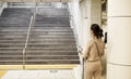 woman travel in the metro station