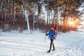 Woman Traveler with backpack hiking Travel Lifestyle adventure concept active vacations outdoor. Beautiful landscape Royalty Free Stock Photo