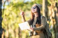 Woman traveler going alone