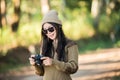 Woman traveler going alone