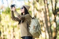 Woman traveler going alone