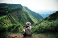 Woman traveler in Azores