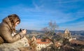 young woman traveler landscape photography