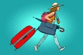 Woman traveler with Luggage