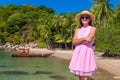 Woman at tropical beach Royalty Free Stock Photo