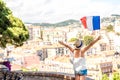 Woman traveling in Cannes Royalty Free Stock Photo