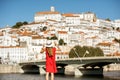 Woman traveling in Coimbra city, Portugal Royalty Free Stock Photo