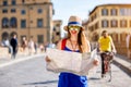 Woman traveling in Florence city Royalty Free Stock Photo