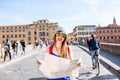 Woman traveling in Florence city Royalty Free Stock Photo