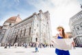 Woman traveling in Florence city Royalty Free Stock Photo