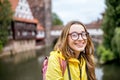 Woman traveling in Nurnberg city, Germany