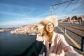 Woman traveling in Porto city Royalty Free Stock Photo