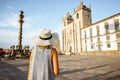 Woman traveling in Porto city Royalty Free Stock Photo