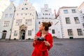 Woman traveling in Riga