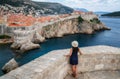Woman traveller at Dubrovnik Old Town, Croatia