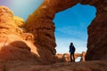 Woman traveller hiking the canyons Royalty Free Stock Photo