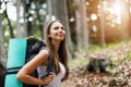 Woman Travelling with Backpack