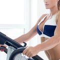 Woman on treadmill in gym