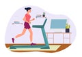 Woman on treadmill at home