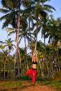 Woman in tree pose Vrikshasana Royalty Free Stock Photo