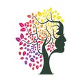 Woman Tree Spa Vector Template Design. Royalty Free Stock Photo