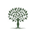 Woman tree vector icon illustration concept design template Royalty Free Stock Photo