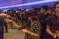 Woman tries virtual glasses headset