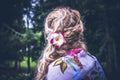 Woman on the tropical balinese landscape background, North of Bali island, Indonesia. Royalty Free Stock Photo