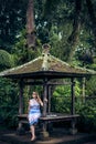 Woman on the tropical balinese landscape background, North of Bali island, Indonesia. Royalty Free Stock Photo