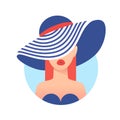 Woman on a tropical beach with hat. Sumer hat. Holidays. Time to rest. Travel trip.