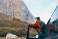 Woman turkish mountains nature trip travel vacation