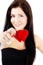 Woman with two hearts Royalty Free Stock Photo