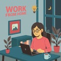 A woman typing at home at night Royalty Free Stock Photo
