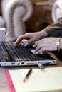 Woman Typing Laptop Close-up