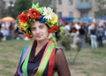 Woman with a Ukrainian wreath