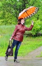 Woman under an umbrella Royalty Free Stock Photo