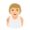 Woman with Undershirt Avatar Flat Icon