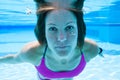 Woman underwater in pool Royalty Free Stock Photo
