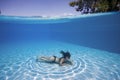 Woman underwater in a pool Royalty Free Stock Photo